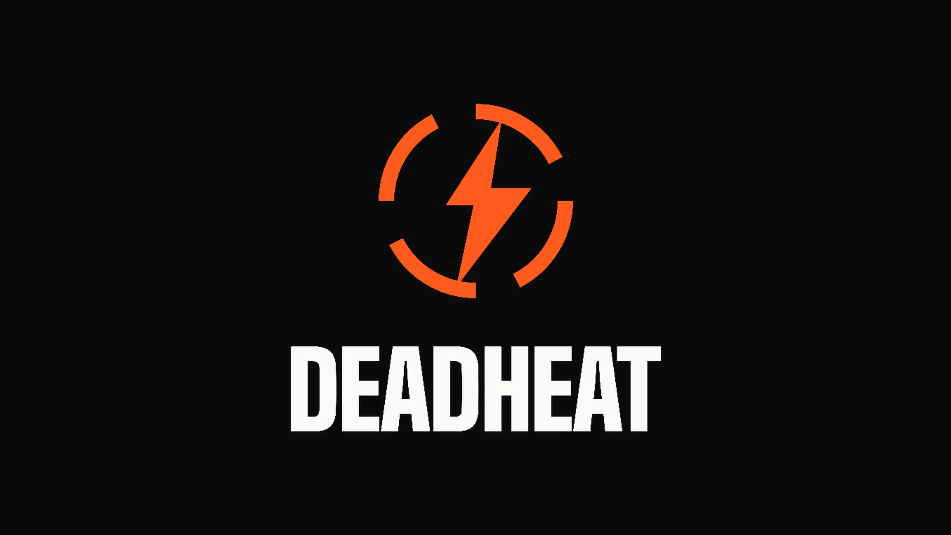 Deadheat logo, the bolt-in-roundel mark and wordmark on black